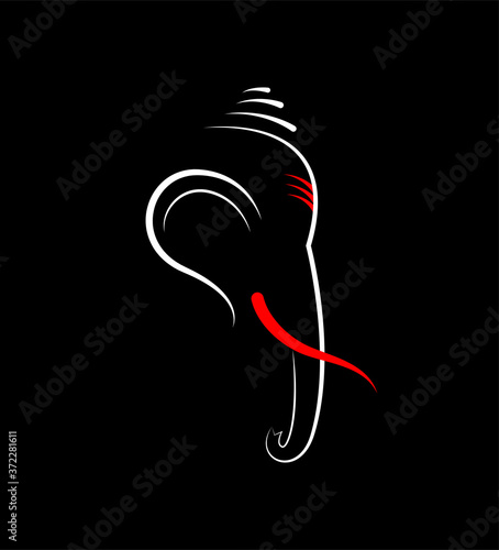 Ganesh Chaturthi Greeting Background Template Vector Illustration, Lord Ganesha Creative Illustration Greeting Template