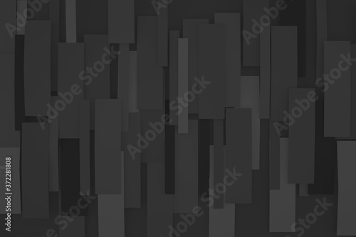 Geometrical shapes background. Black and white minimalist tech wall. Abstract 3D backdrop.