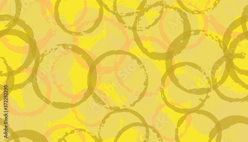 Modern watercolor circle stamps textile print. Round shape splotch overlapping elements vector 