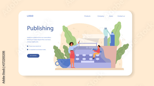 Literature school subject web banner or landing page. Webinar