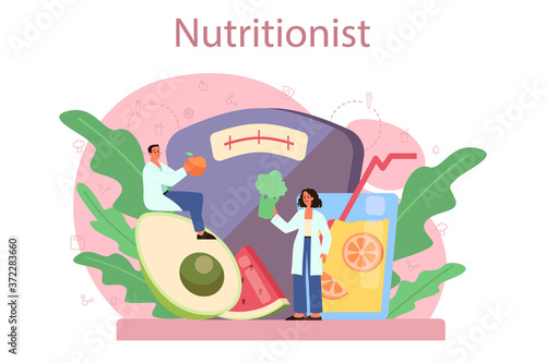 Nutritionist concept. Diet plan with healthy food and physical
