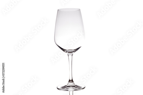 Empty wine glass isolated on white background save with clipping path