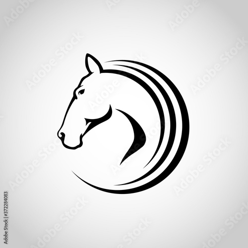 Fototapeta Naklejka Na Ścianę i Meble -  Silhouette head horse for element design symbol