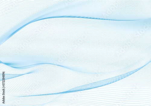 Abstract wavy blue lines (guilloche pattern) useful for certificate, promissory note, diploma, official documents. Blank horizontal template for hi tech technology
