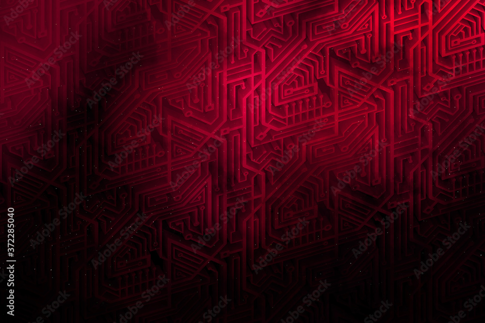 Abstract circuit board futuristic technology processing background. Space microchip digital illustration.