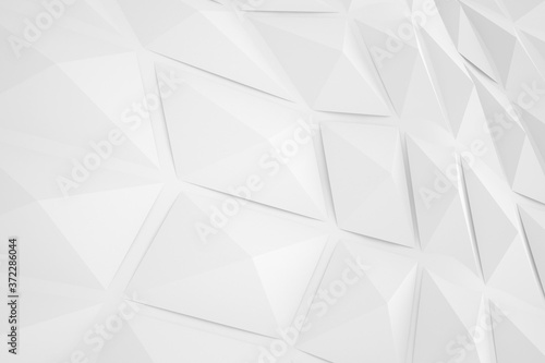 Trigonal abstract shapes background. Low poly triangles mosaic. Black and white crystals backdrop.