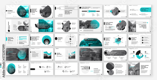 Geometric Green Presentation Element Templates. Vector infographics. For use in Presentation, Flyer and Leaflet, SEO, Marketing, Webinar Landing Page Template, Website Design, Banner.