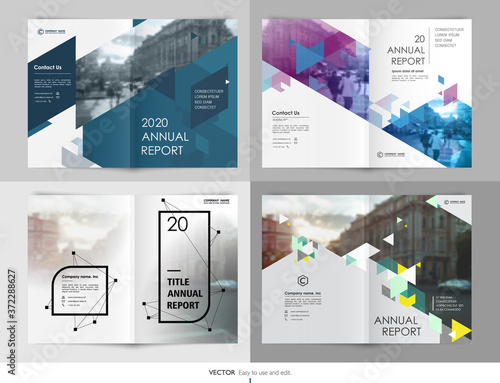 Geometric Design annual report Cover book Vector template brochures Layout Flyers, Presentations Leaflet  Magazine . Minimalistic abstract templates - stock vector