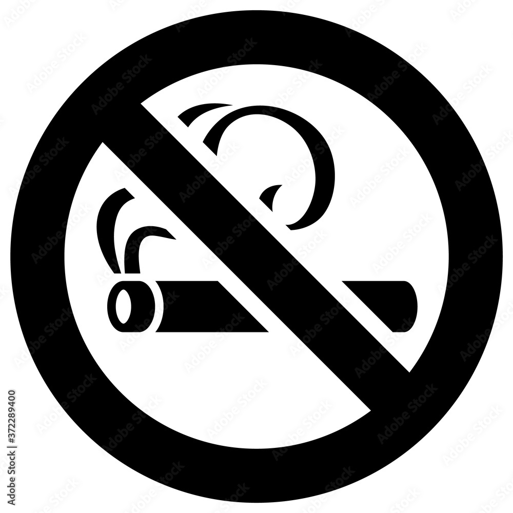 No smoking forbidden sign, modern round sticker No smoking forbidden sign, modern round sticker