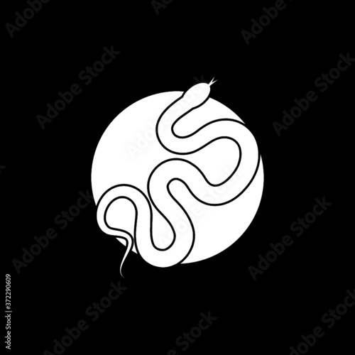Snake icon isolated on dark background