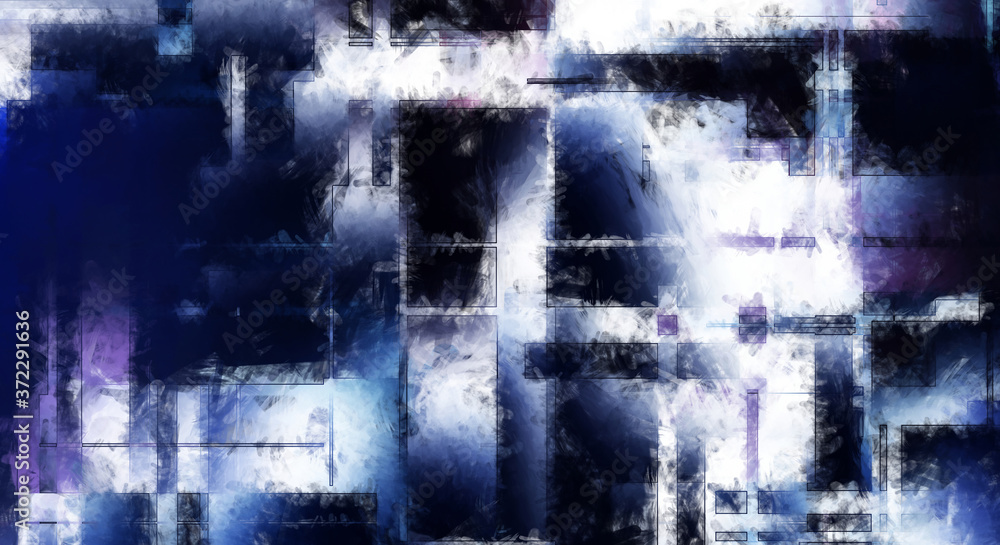 Naklejka premium Modern art. Colorful contemporary artwork. Color strokes of paint. Brushstrokes on abstract background. Brush painting. Unique wall art.