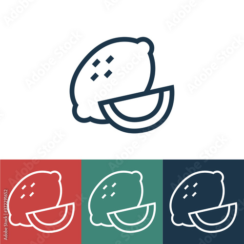Linear vector icon with lemon