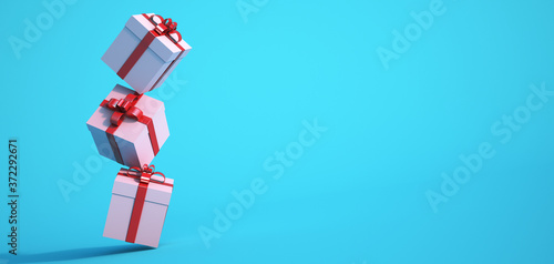Gift boxes trio background