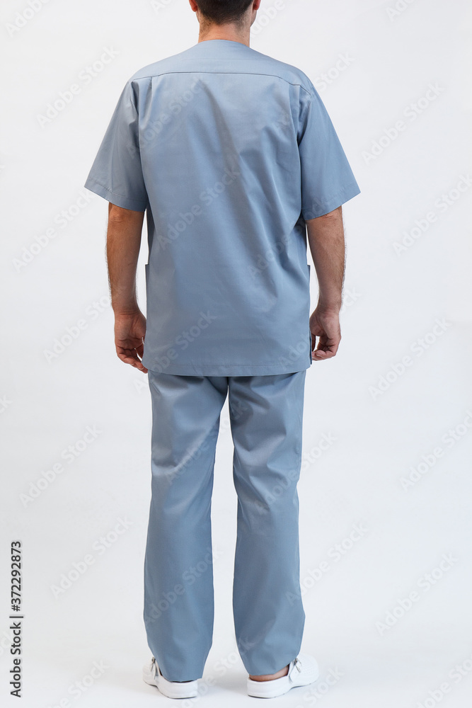 Obraz premium model in clothes for a doctor on a white background