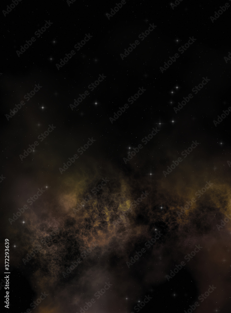 Fototapeta premium Star field in galaxy space with colorful nebula. Sci fi background of deep space. Ethereal wallpaper.