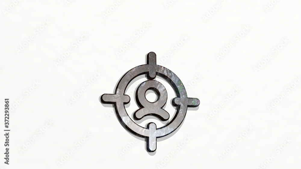 single neutral aim 3D icon on the wall, 3D illustration for background and isolated single neutral aim 3D icon on the wall, 3D illustration for background and isolated