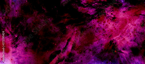 Fototapeta Naklejka Na Ścianę i Meble -  abstract watercolor space cosmos galaxy stars star nebula cloud clouds sky background bg texture wallpaper art paint