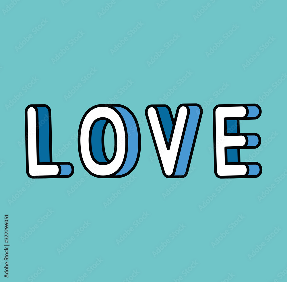 3d love lettering on blue background design, typography retro and comic theme Vector illustration 3d love lettering on blue background design, typography retro and comic theme Vector illustration