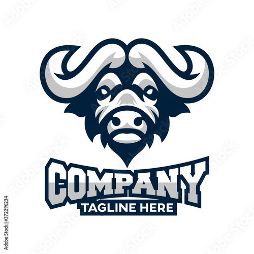 Modern African buffalo buffalo logo.Vector illustration.