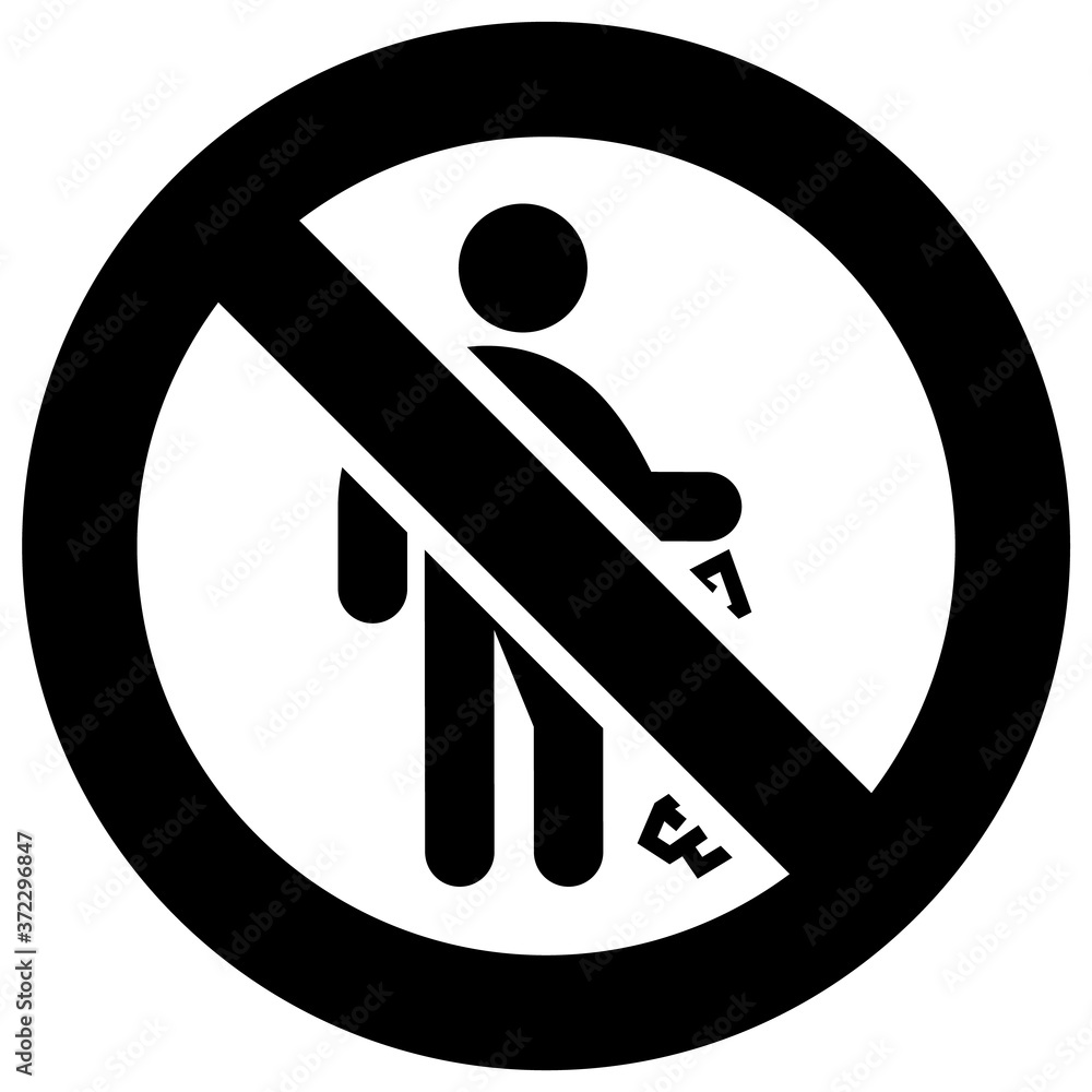 No trash forbidden sign, modern round sticker No trash forbidden sign, modern round sticker