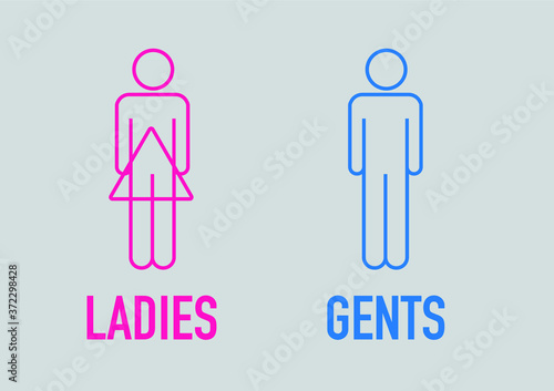 Ladies and gents modern toilet icons