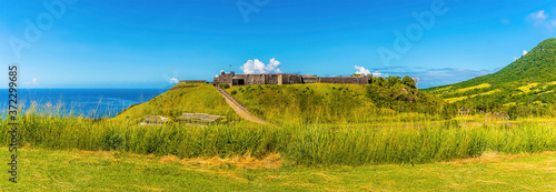 A panorama view across the Brimstone Hill Fort in St Kitts