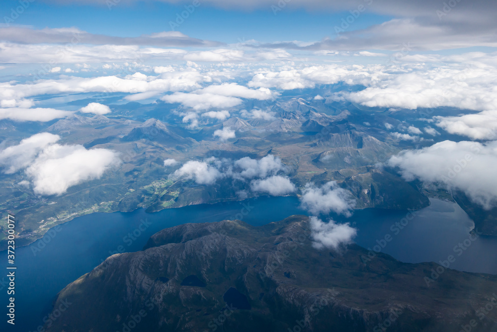 Aerial view of fjords in Norway Aerial view of fjords in Norway
