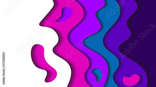 Background, Wallpaper. Wavy, Wave, Liquid, Fluid, Paper Cut. Colorful Design Abstract Modern Minimalist. Vector EPS10