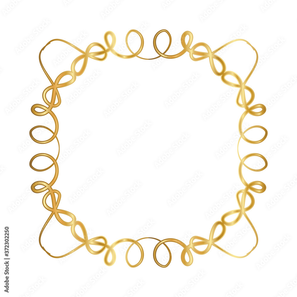 gold ornament frame with curves design of Decorative element theme Vector illustration