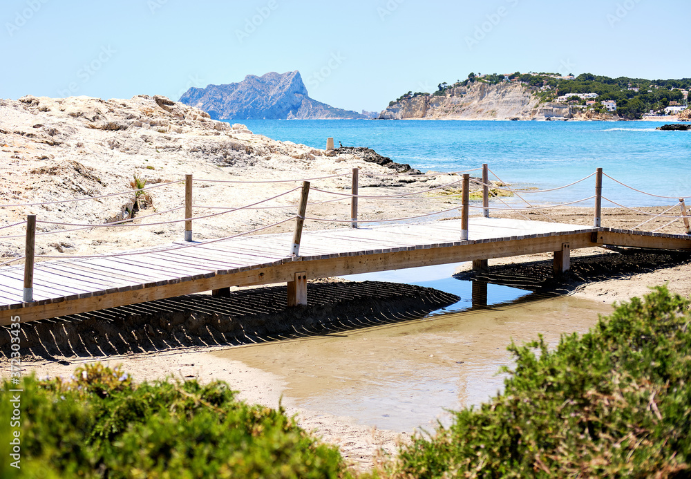 Beach of Moraira, spanish coastal town. Spain Beach of Moraira, spanish coastal town. Spain