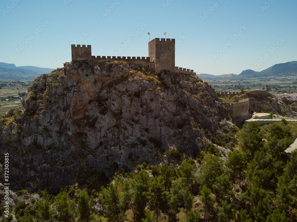 Obraz premium Castle of Sax on rocky mountain top, Spain