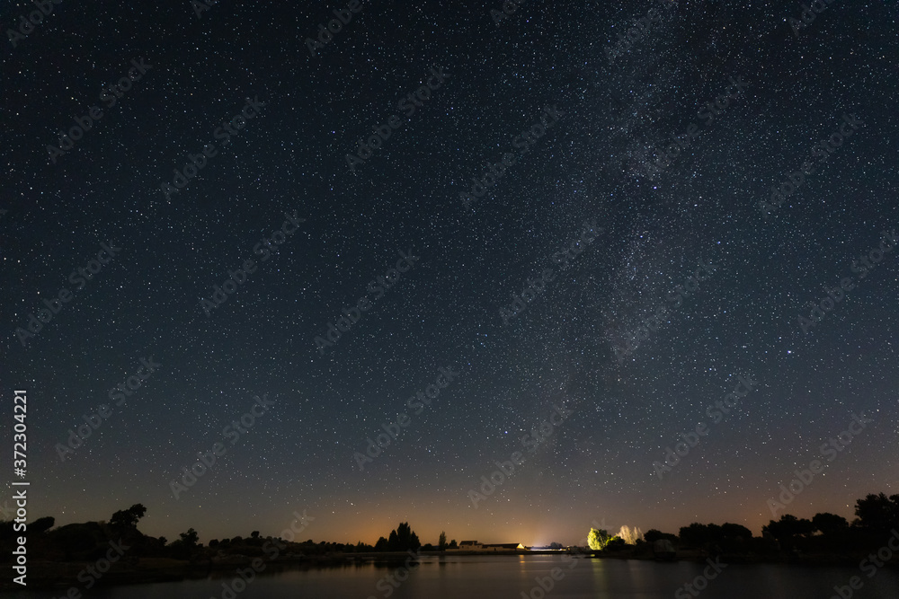 Night photography in Natural Area of Barruecos. Extremadura. Spain.