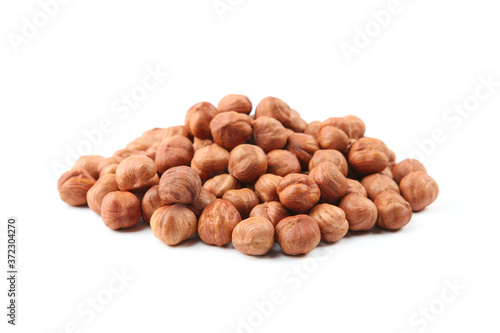 hazelnuts close up on white background  © White bear studio 