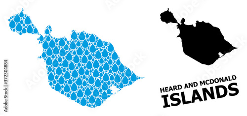 Vector Mosaic Map of Heard and McDonald Islands of Liquid Dews and Solid Map photo