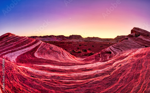 Photography Fire Wave in Valley of Fire State Park at Dusk near Las Vegas, Nevada