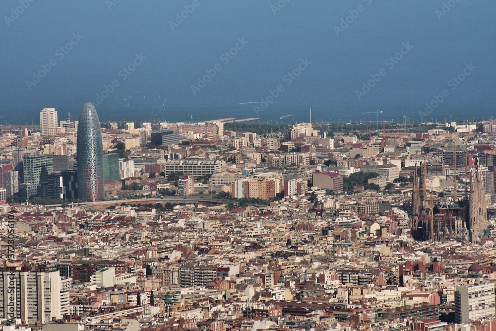 aerial view of barcelona spain