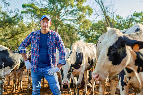Male rancher in a farm photo