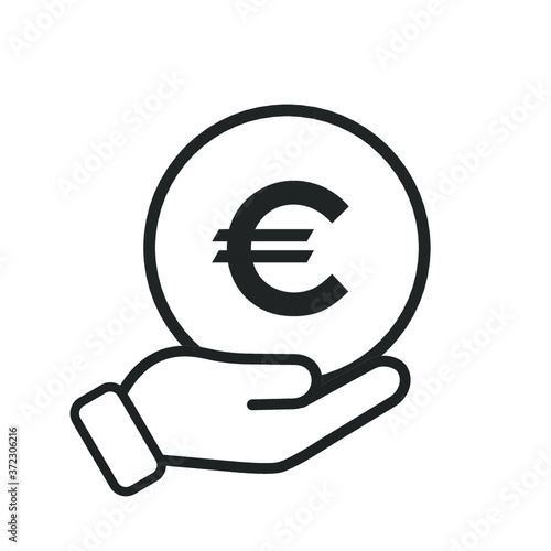 hand holding euro sign
