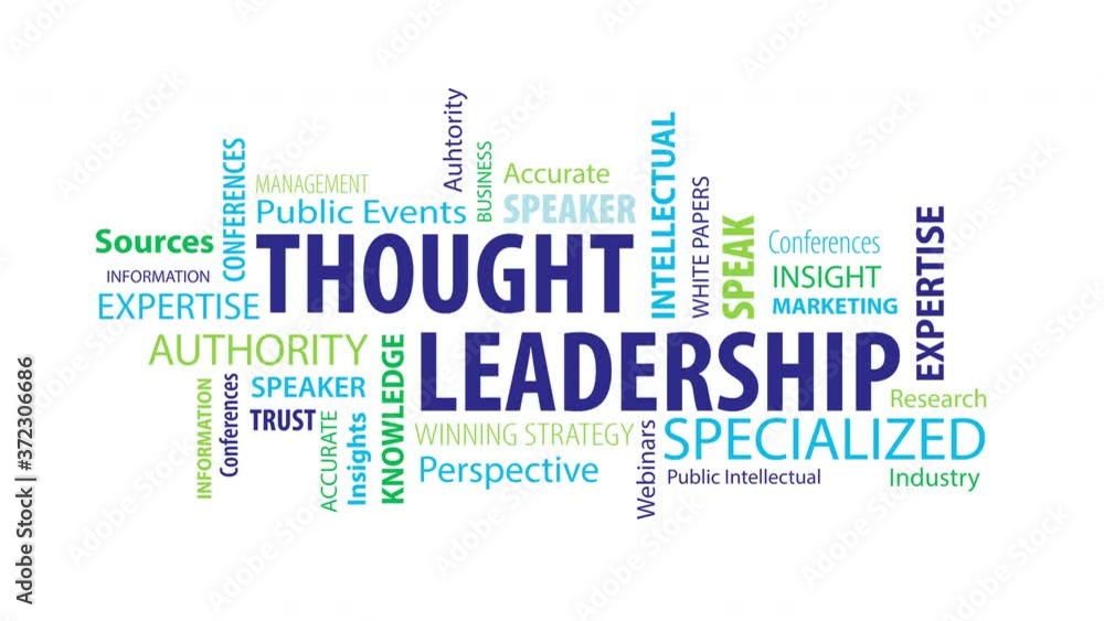 Animated Thought Leadership Word Cloud on a White Background Animated Thought Leadership Word Cloud on a White Background