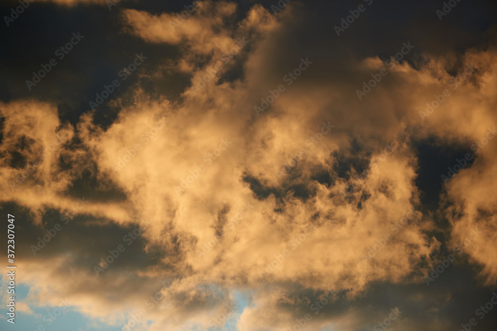 sunset sky with multicolored clouds