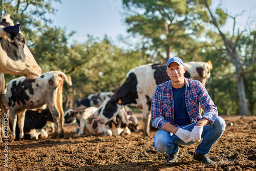 Male rancher in a farm photo
