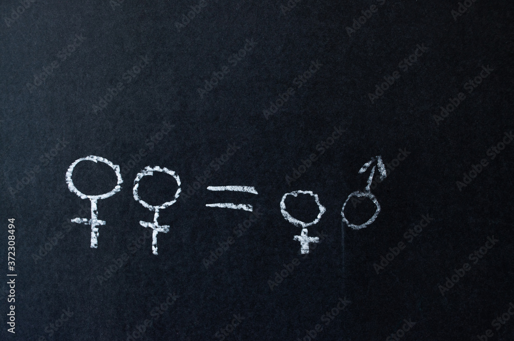 chalk on the Board male and female chalk on the Board male and female