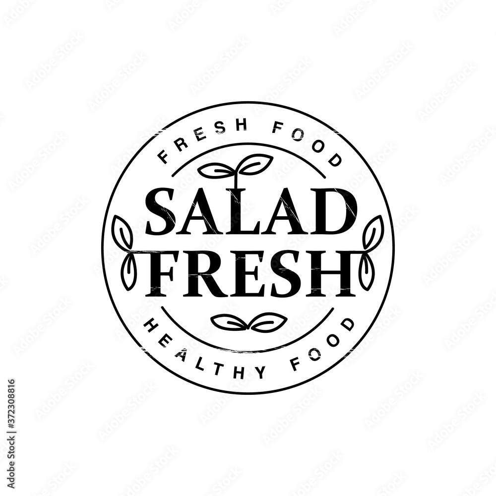 Salad fresh logo design template for vegan and healthy business