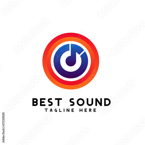 Sound system speaker music logo design template for business company, corporate and brand