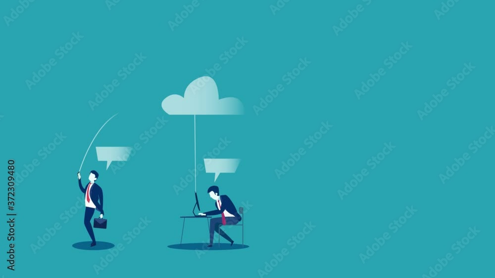 Business people animation using cloud computing while doing activity. Shot in 4k resolution Business people animation using cloud computing while doing activity. Shot in 4k resolution