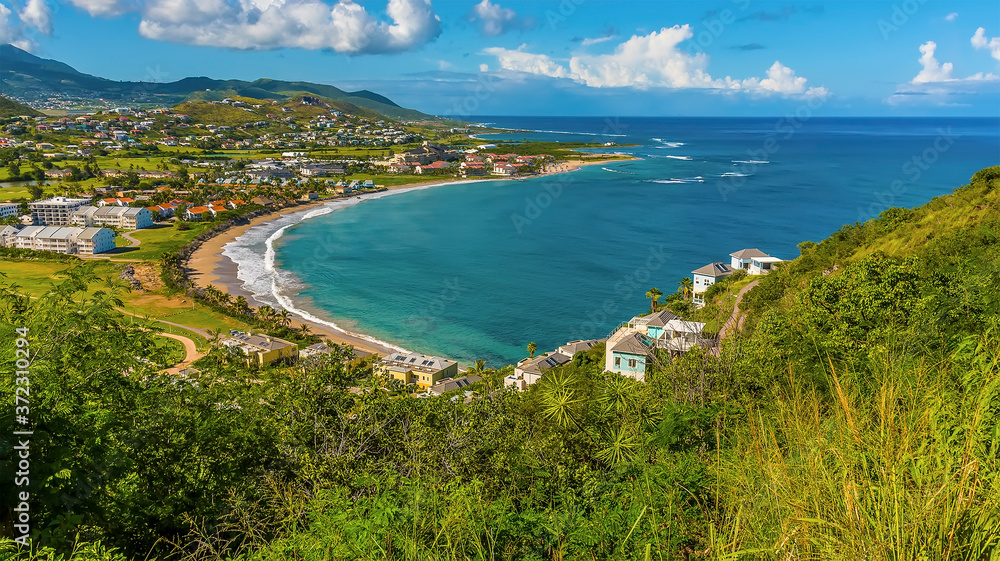 The view looking north from Timothy Hill in St Kitts