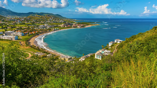 The view looking north from Timothy Hill in St Kitts photo