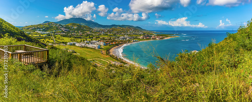 A panorama view looking north from Timothy Hill in St Kitts photo