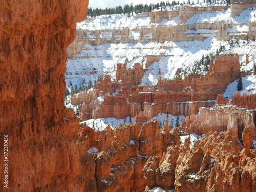Views of Bryce National Park during the snowy winter months