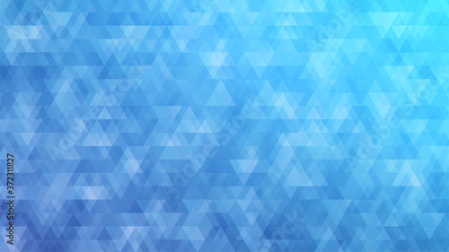 Blue abstract background. Geometric triangle pattern. Futuristic triangular texture. Vector backdrop. Blank banner template